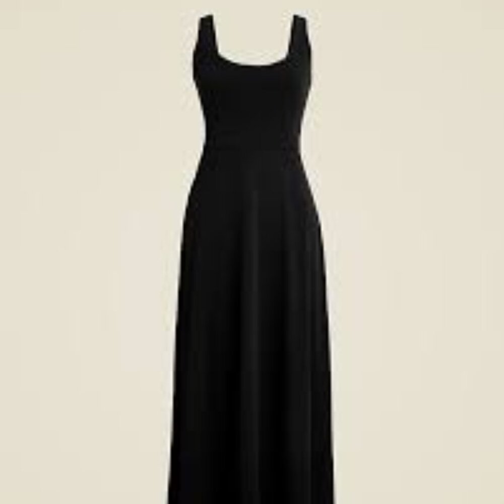 J Crew Scoopneck A-line midi dress in matte jersey